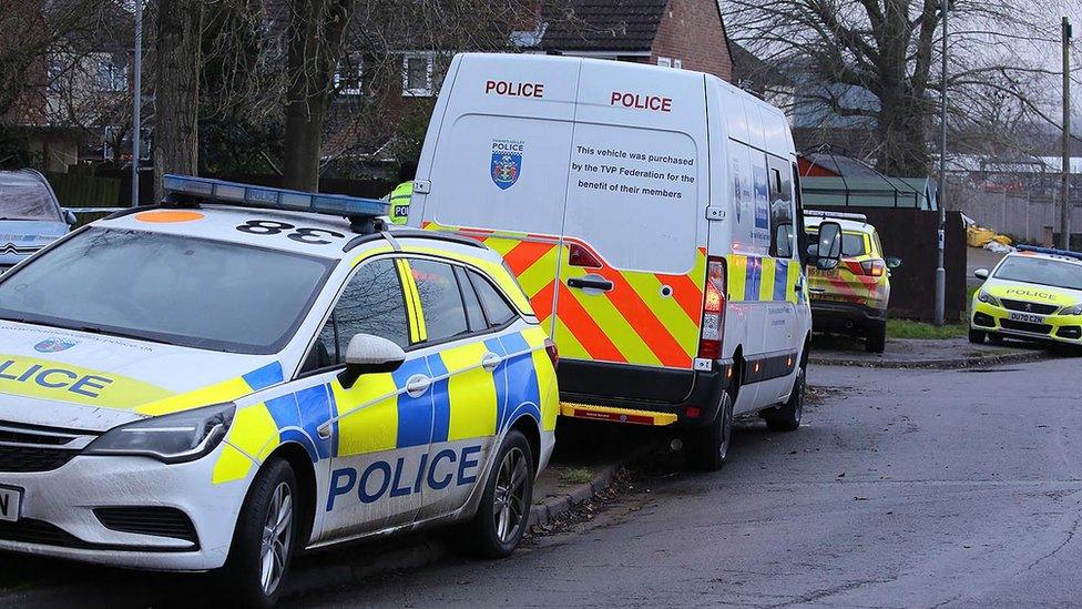 Police vehicles in Bletchley