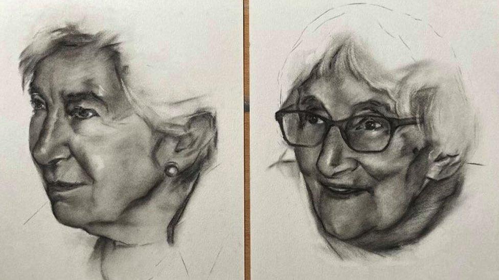 Drawings of her grandmothers