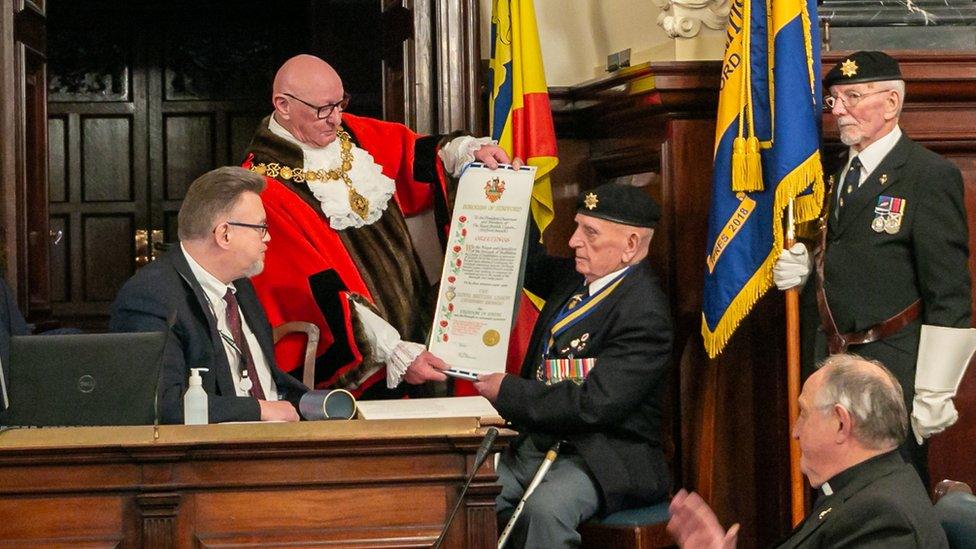 Presentation Of the Freedom Scroll To Royal British Legion