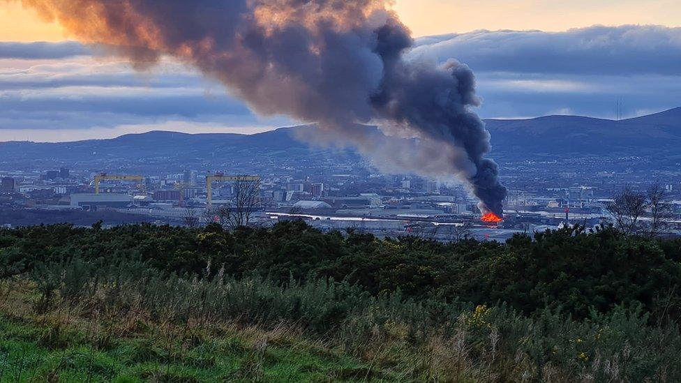 Fire in Belfast Harbour estate