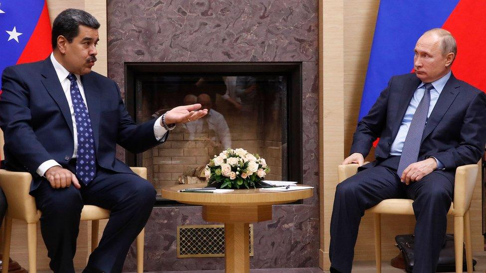 President Maduro and President Putin at a meeting in Moscow in December 2018