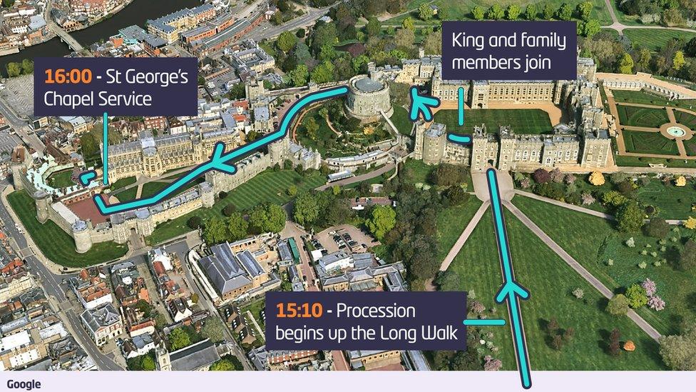 Route at Windsor castle.