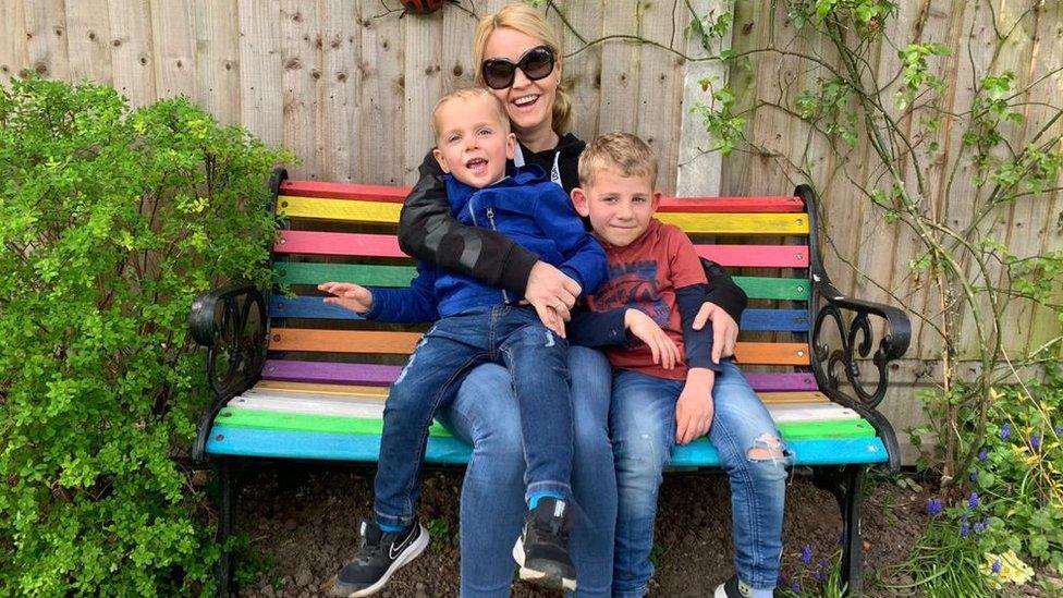 Kim Ovel with her two boys