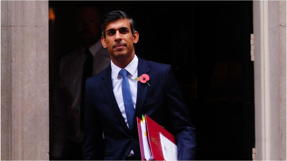 Rishi Sunak on his way to PMQs