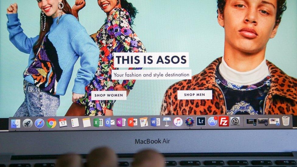 ASOS on a laptop