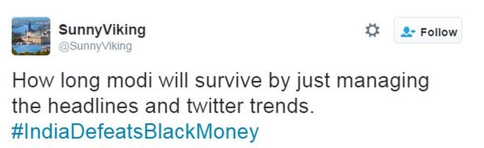 How long modi will survive by just managing the headlines and twitter trends. #IndiaDefeatsBlackMoney