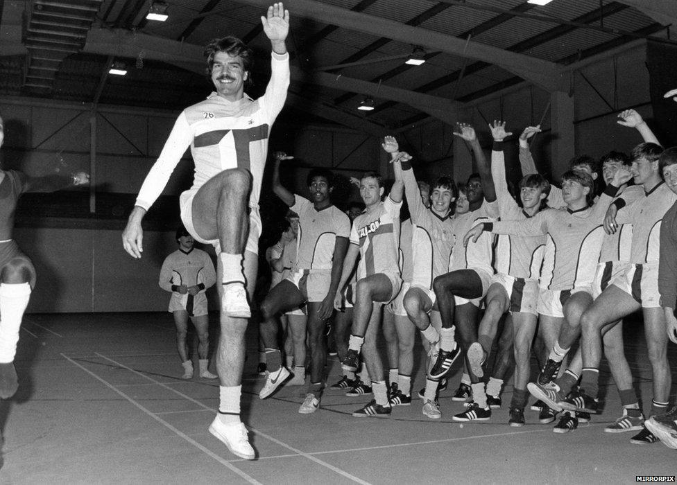 Sam Allardyce leading the squad in a ballet session