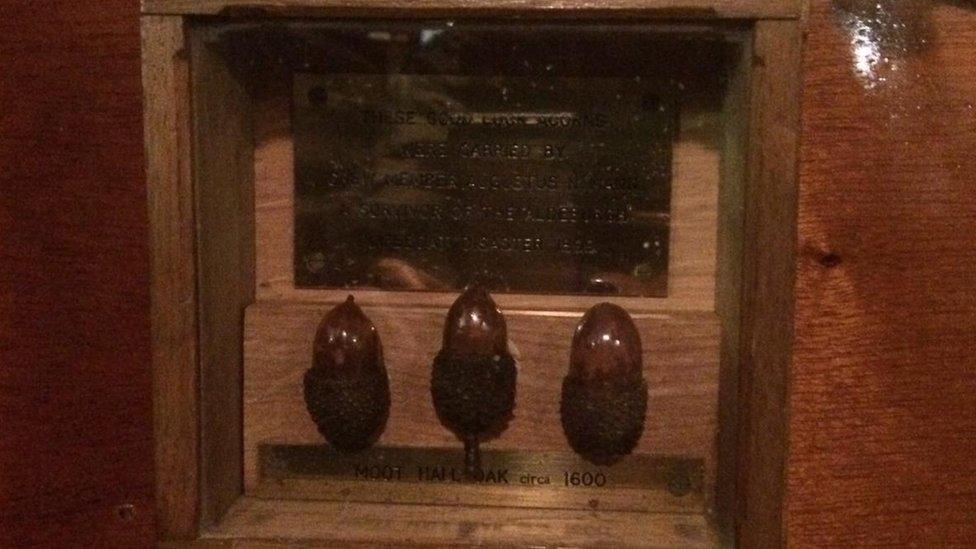 Augustus Mann's acorns in the current Aldeburgh lifeboat