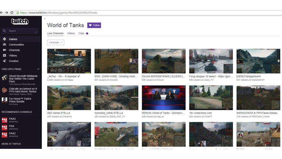 A screen grab from Twitch, a live streaming social video platform for gamers. The site say they have more than 9 million daily active users