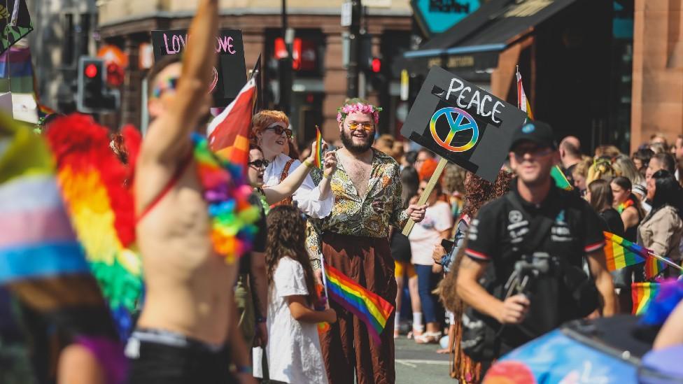 People at Manchester Pride parade 2022