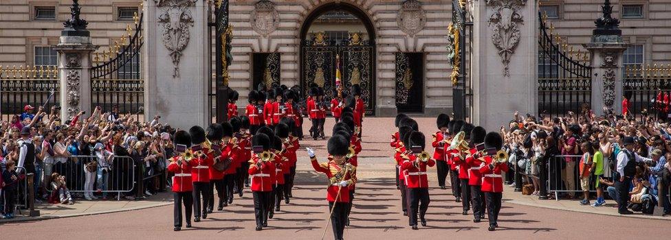 Changing of the guard at Buckingham Palace