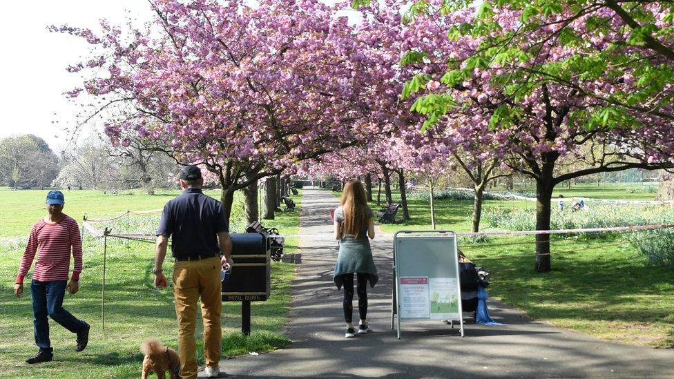 People in a park in London