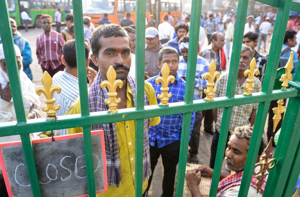 A crowd begins to gather even before the canteen opens