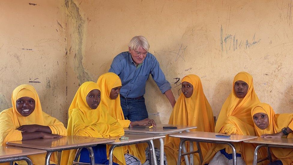 Development Minister Andrew Mitchell visiting a girls' school in Dollow, Somalia