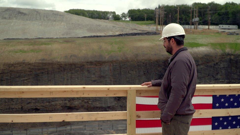 Looking out over the mine