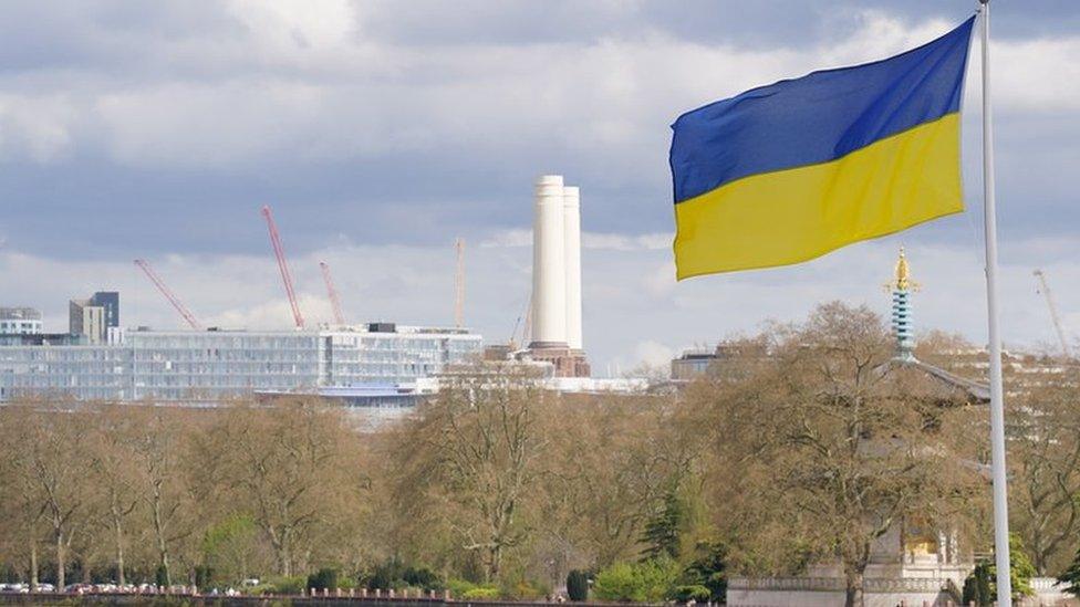 Ukraine flag in London