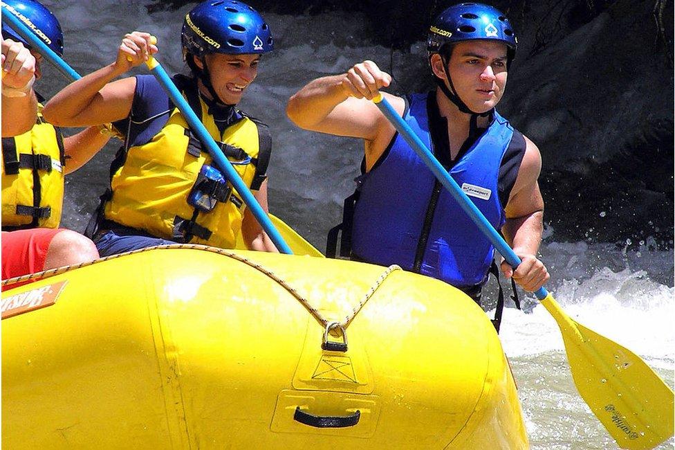 Rafters on the Acequia river in Venezuela in 2005 - the river is one of those affected by landslides