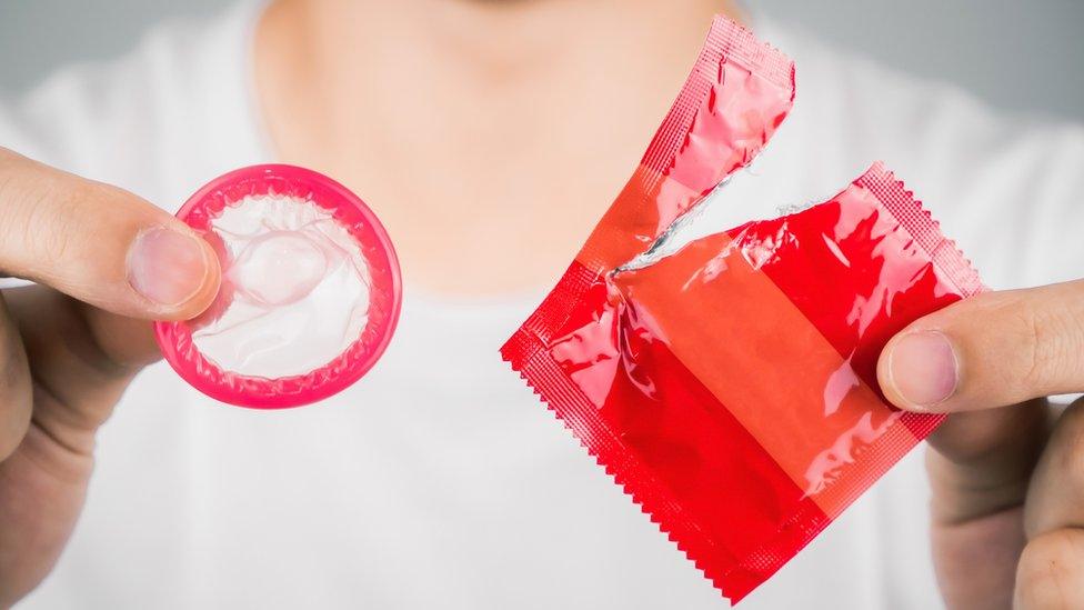 A red condom