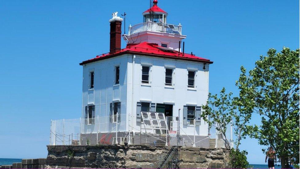 The lighthouse as seen from the beach