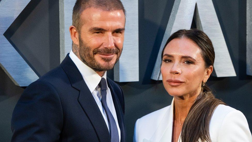 David and Victoria Beckham posed for pictures ahead of the premiere of the Beckham documentary