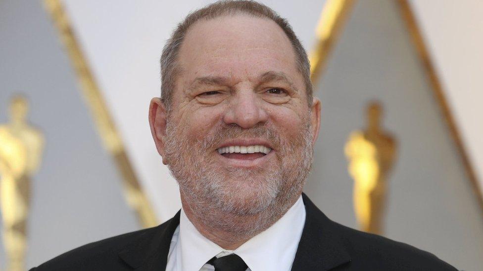 Harvey Weinstein poses on the Red Carpet after arriving at the 89th Academy Awards in Hollywood, California, February 26, 2017