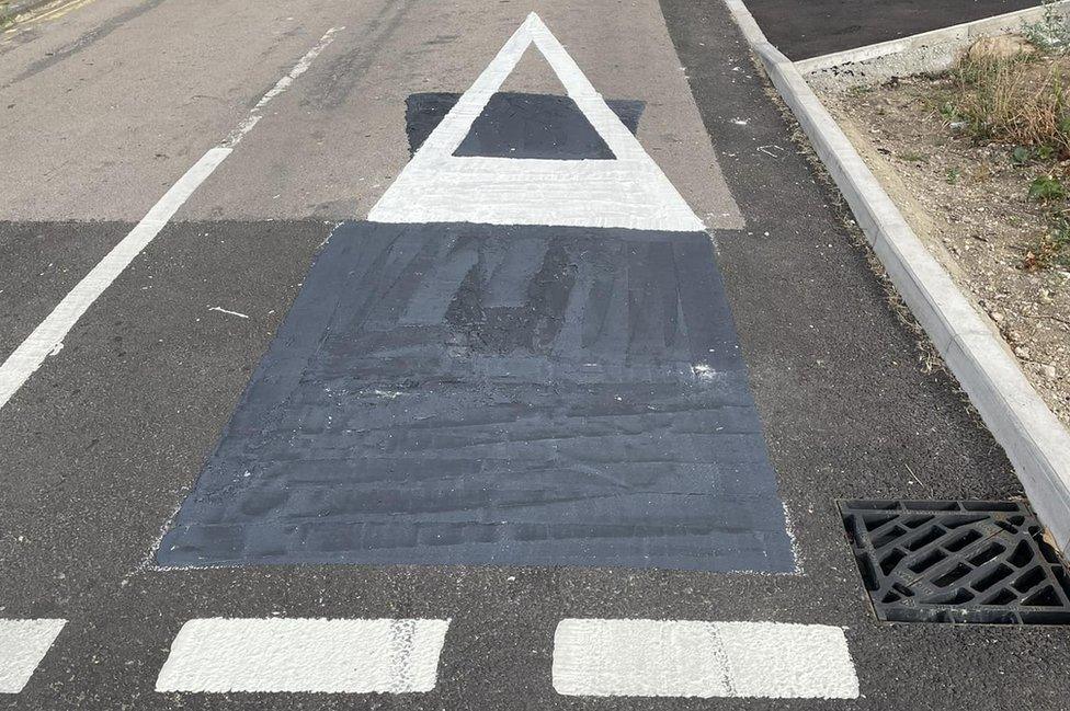 Road marking in Cambridge