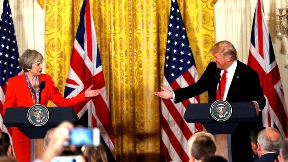 Theresa May and Donald Trump