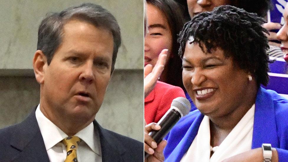 Georgia governor candidates Brian Kemp and Stacey Abrams