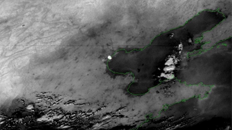 Japan Meteorological Agency satellite photo of explosion