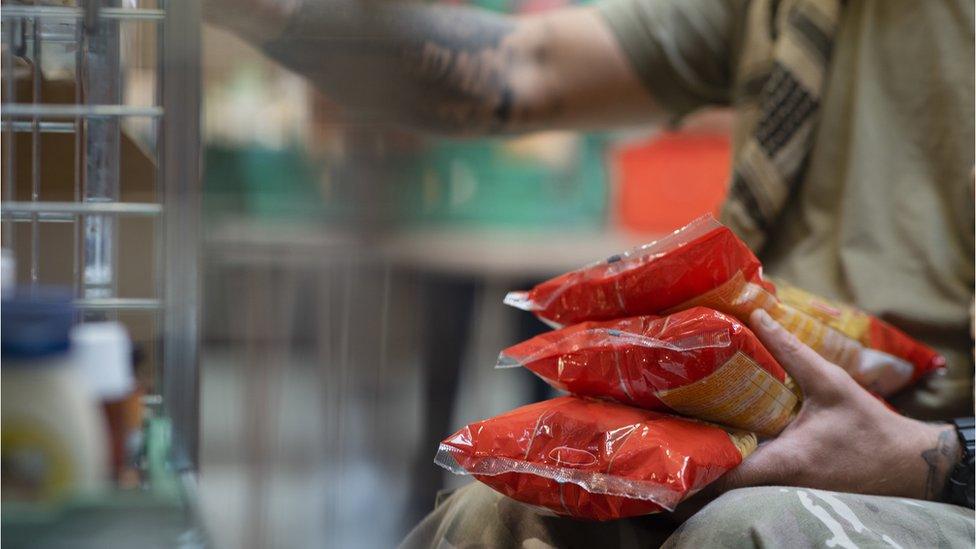 Man in food bank