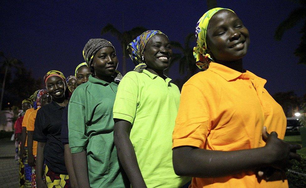 Some of the freed 82 Chibok girls