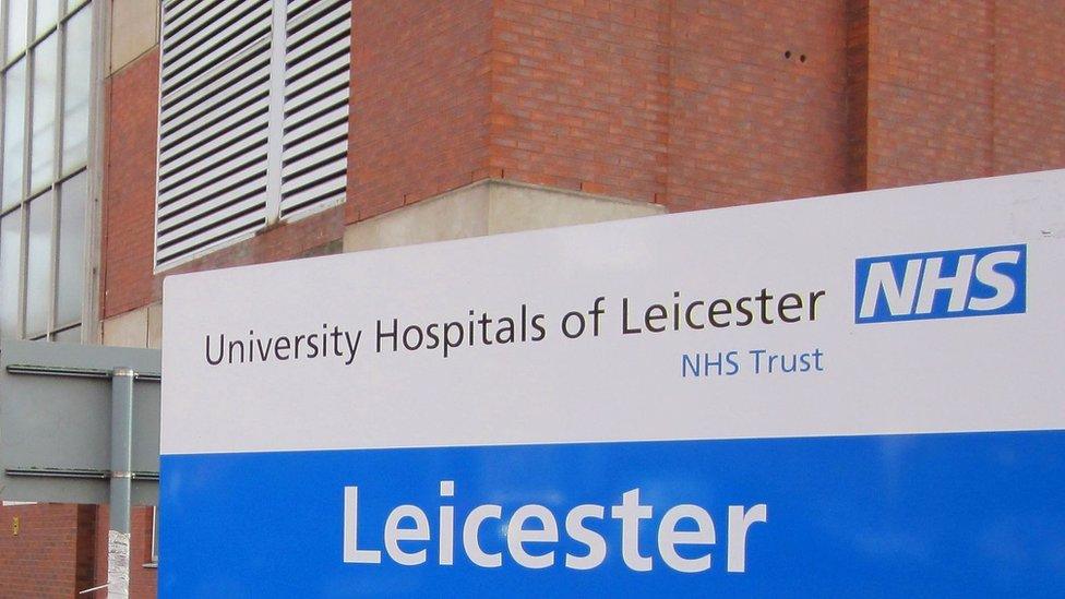 A sign outside of Leicester Royal Infirmary