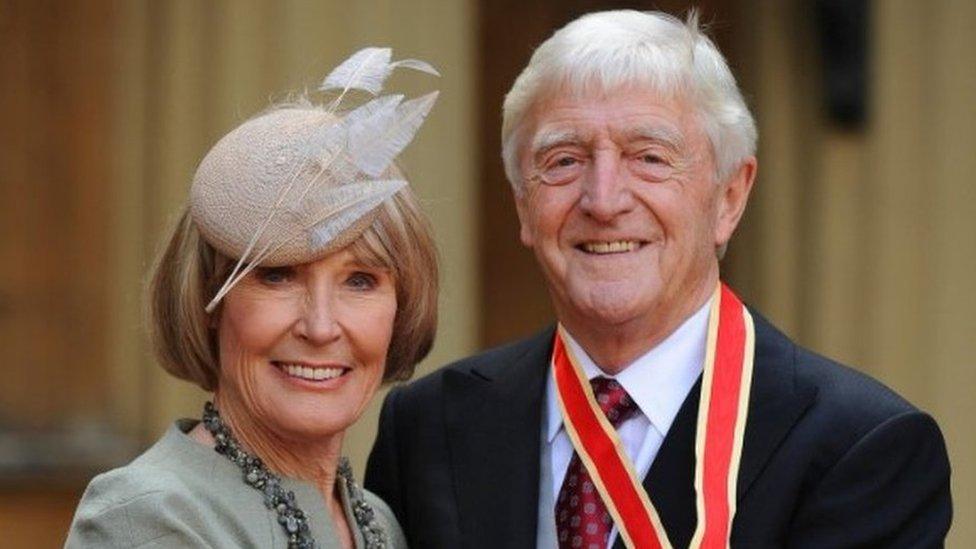 Sir Michael pictured with his wife Lady Mary Ann Parkinson