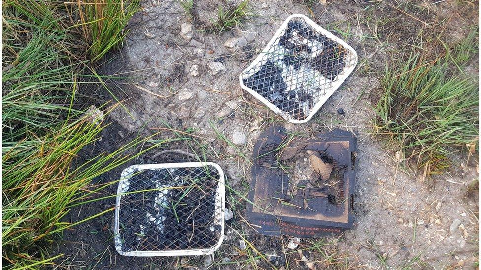 Disposable BBQs found at the scene