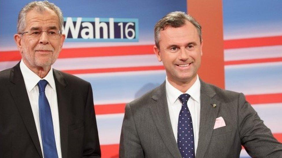 Alexander Van der Bellen (l) and Norbert Hofer (r)