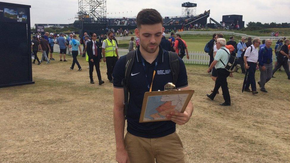 University student Alex Hedley at The Open