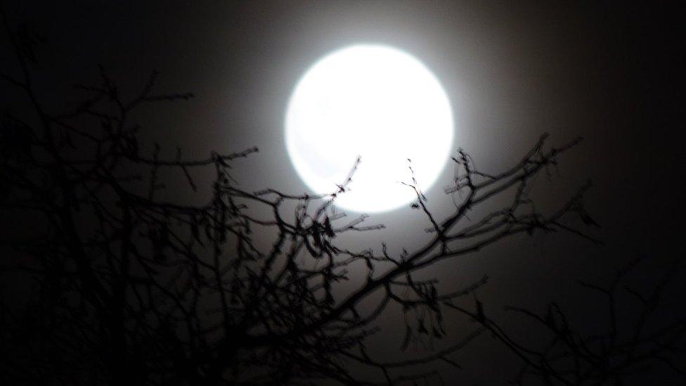 The supermoon over Cardiff