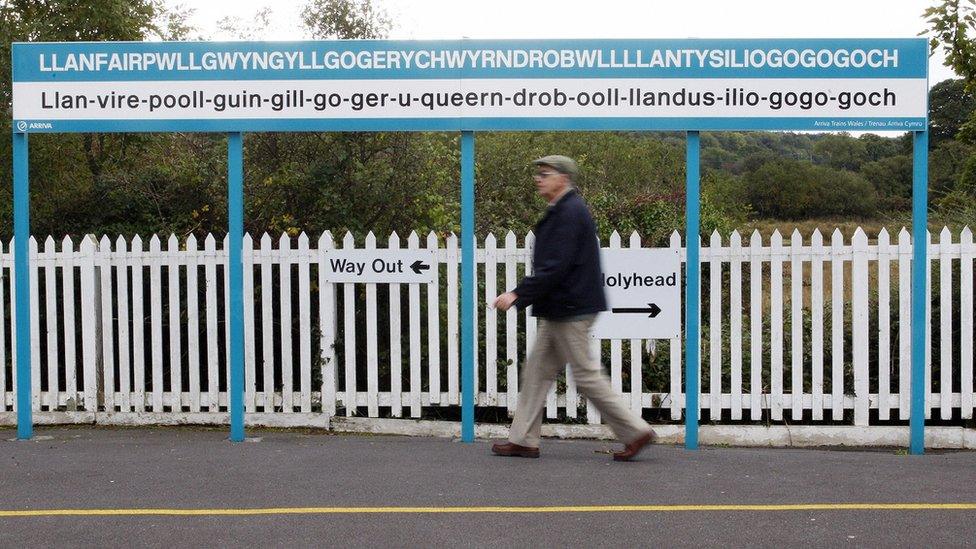 Train station sign