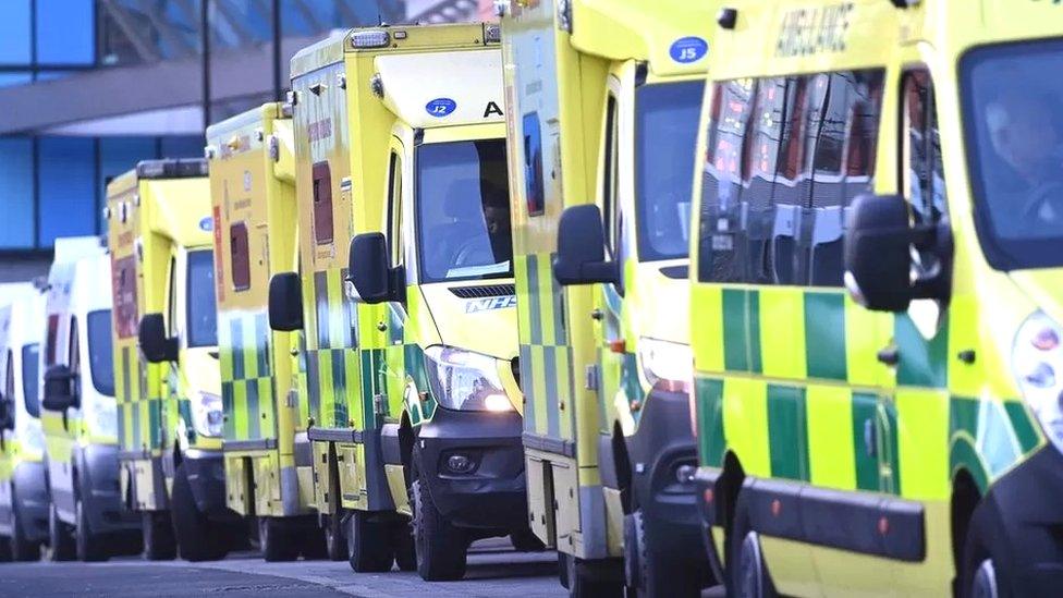 Ambulances queuing