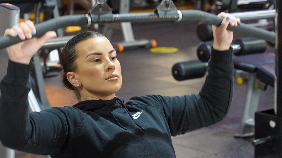 Rebekah Windsor working out at the gym