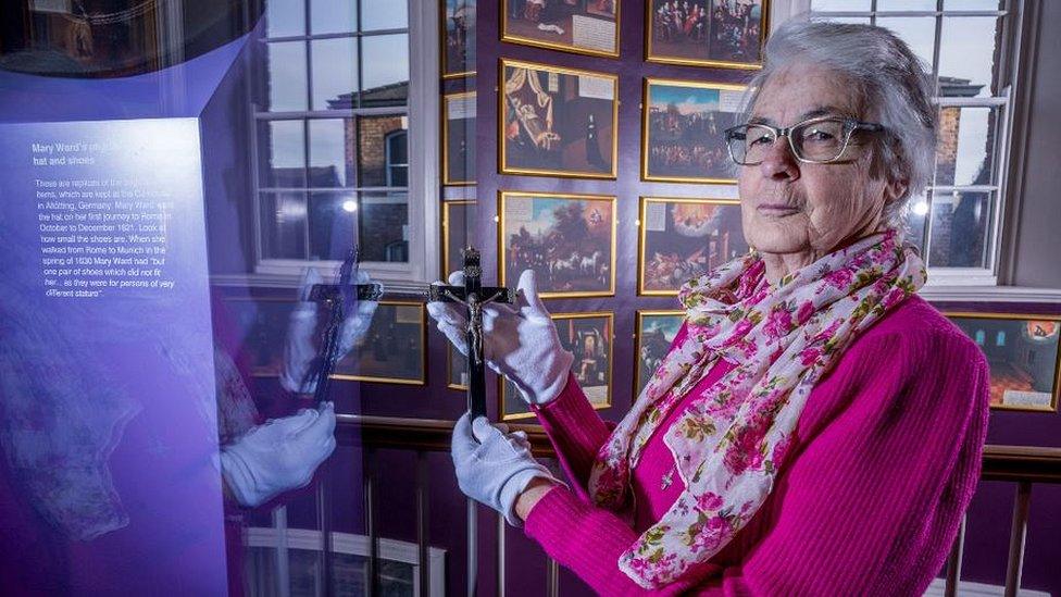 Sister Ann Stafford with Mary Ward's crucifix