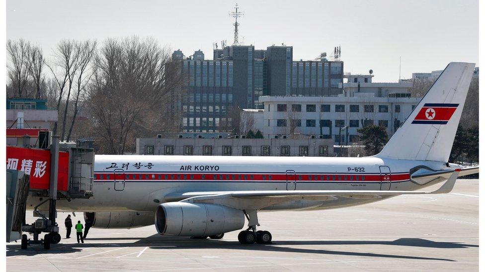 A view of a North Korea Air Koryo plane parked at Terminal Two of Beijing Airport, Beijing, China, 7 March 2017.