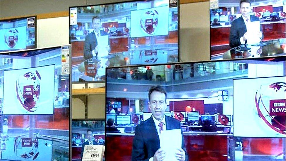 News on TV monitors