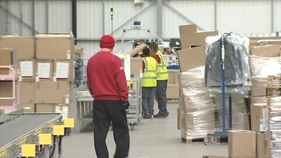 Inside the warehouse in Barnsley