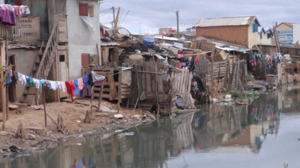 Open sewer in shanty town