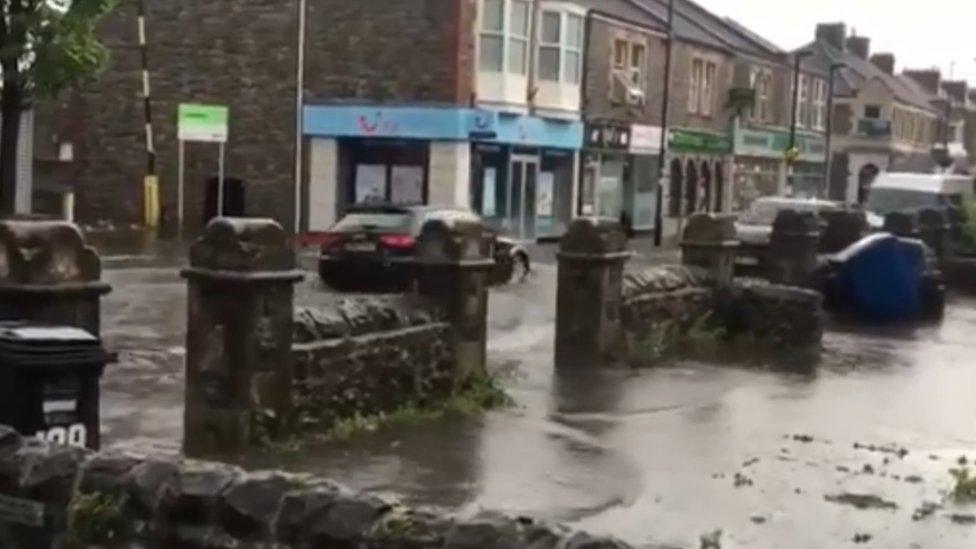 Worle High Street flooding