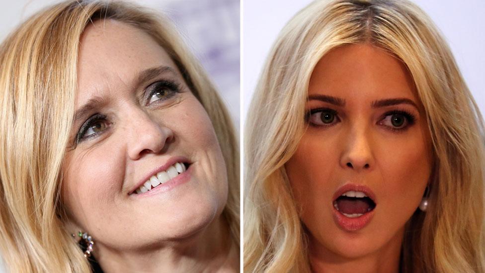 Composite image of Samantha Bee (left) and Ivanka Trump