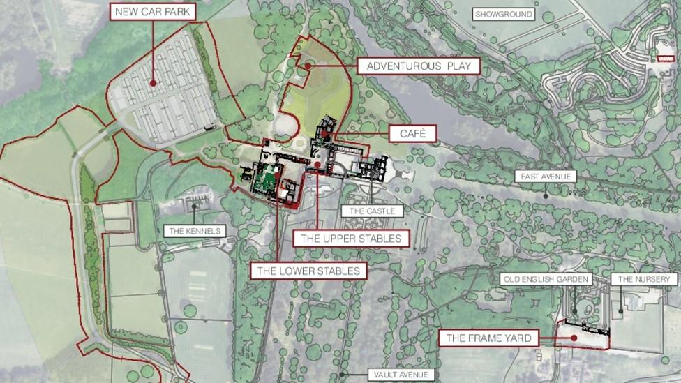 Map of plans for Elvaston Castle