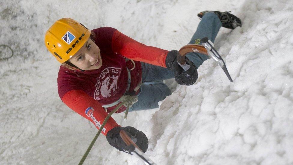 Climber at Ice Factor Kinlochleven