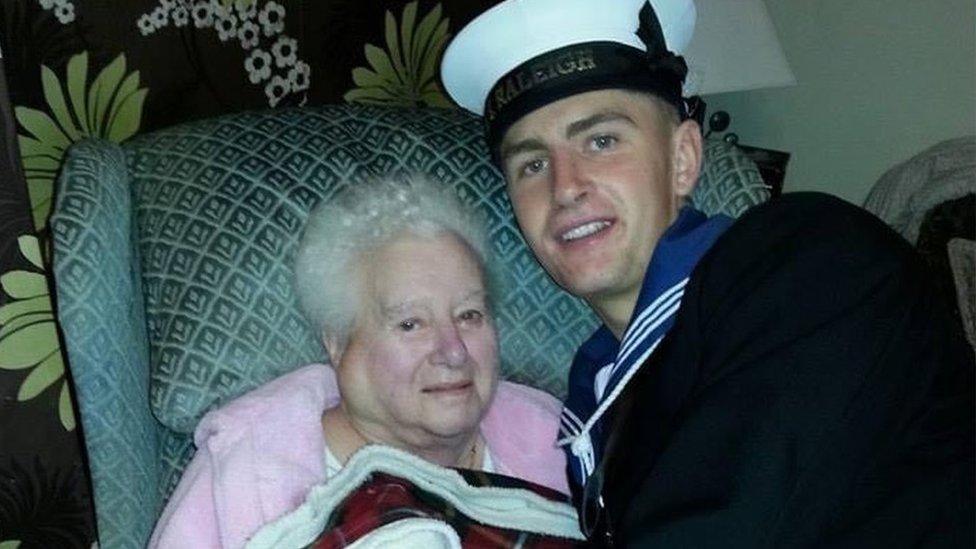 Dan Soar with his grandmother